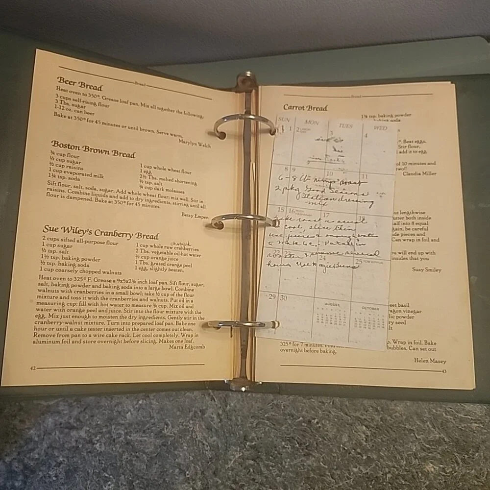 Junior Welfare Cookbook Binder Decatur IL Recipes Vintage 1982 Hardback Cover